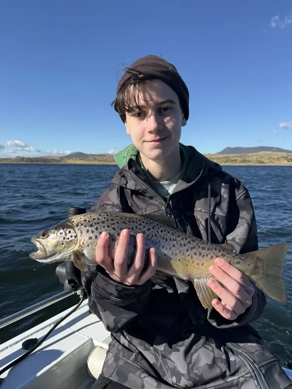 Young angler with a trout